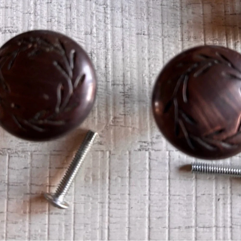 Decorative Round Cabinet Knobs in Dark Bronze Finish